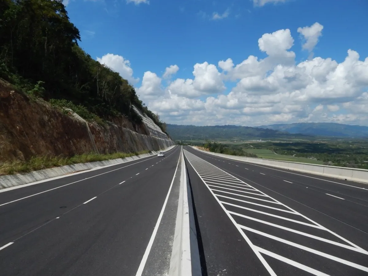 Completed multi-lane highway